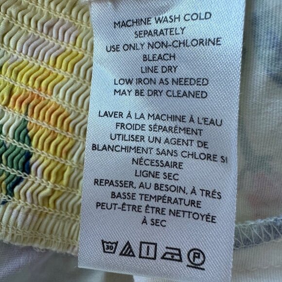 Free People Womens LG Kayla Pintuck Lemon Floral Top Milkmaid Croquette - Picture 4 of 10